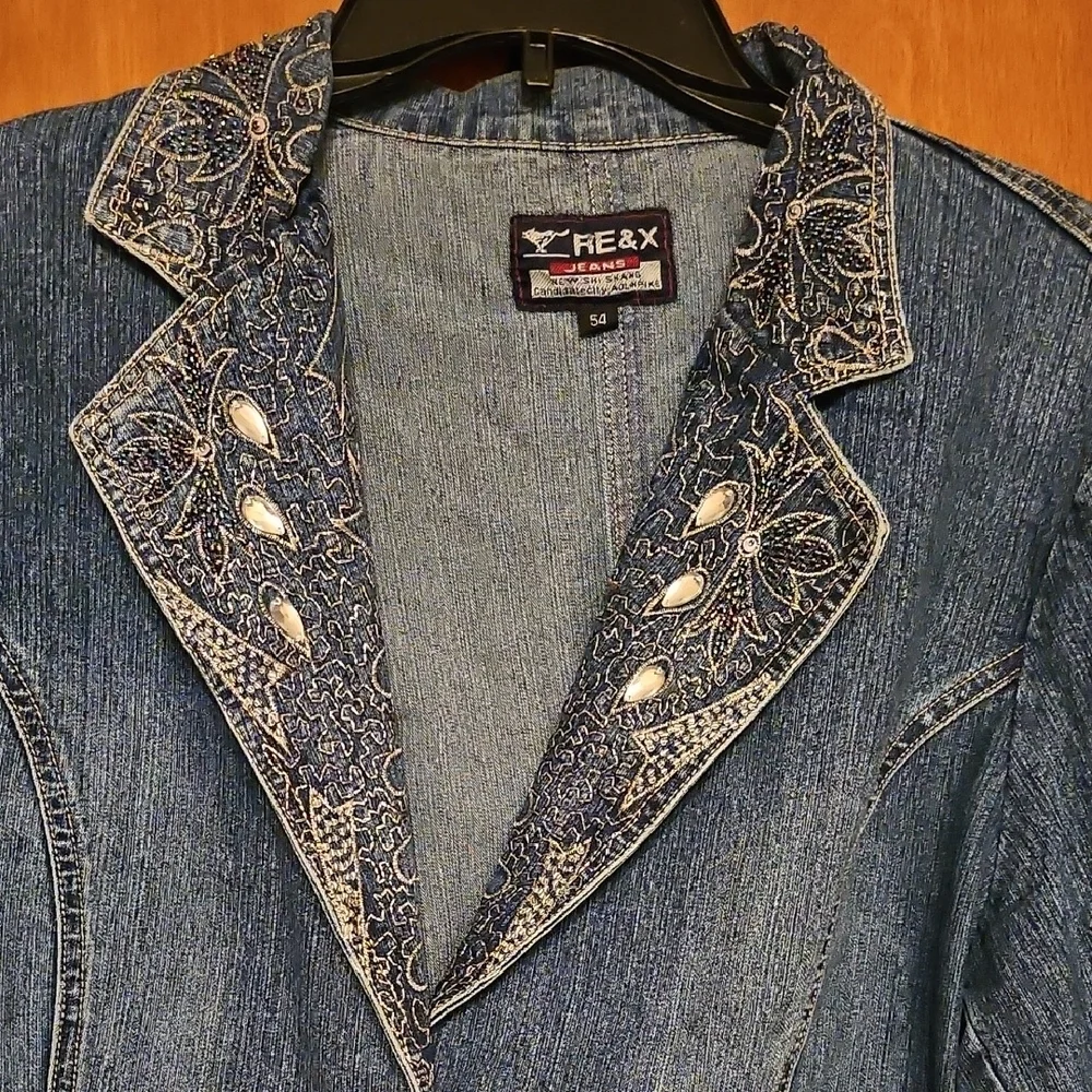 RE&X Jeweled  Longsleeve Denim Jacket - Picture 5 of 8